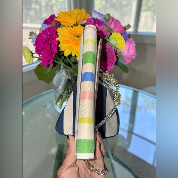 Kate Spade NWT Multicolor Stripe Fabric and Leather Shoulder Bag - Picture 9 of 10